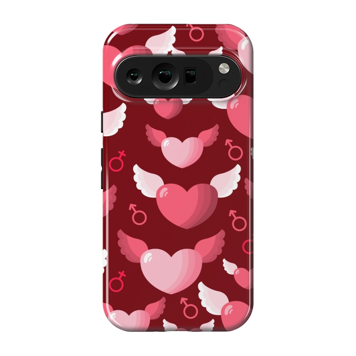 Pixel 9 pro StrongFit HEARTS FEATHERS PATTERN by MALLIKA