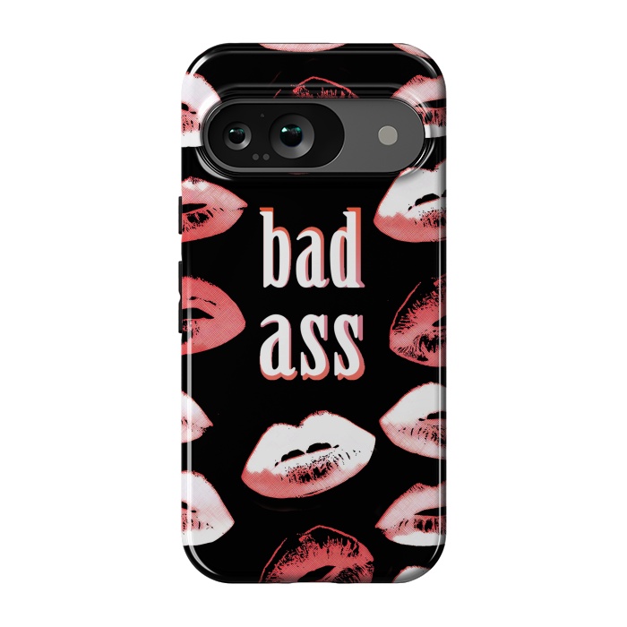 Pixel 9 StrongFit Badass lipstick kisses quote design by Oana 