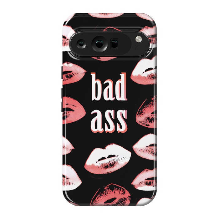 Pixel 9 Pro XL StrongFit Badass lipstick kisses quote design by Oana 