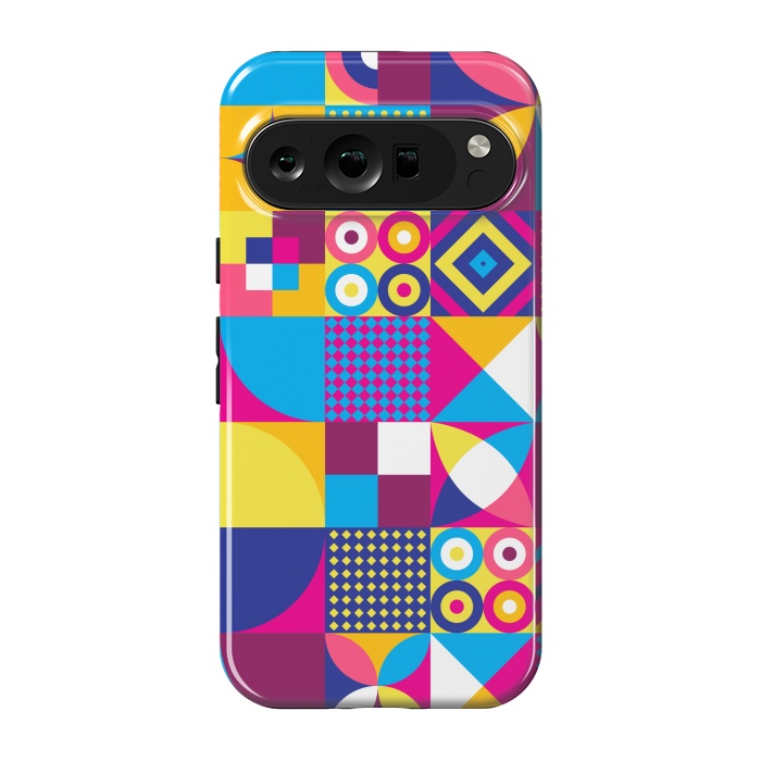 Pixel 9 pro StrongFit multi colour abstract pattern 3  by MALLIKA