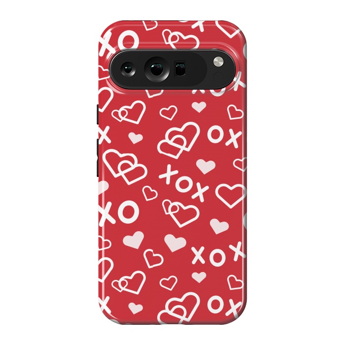 Pixel 9 Pro XL StrongFit xoxo red white by MALLIKA