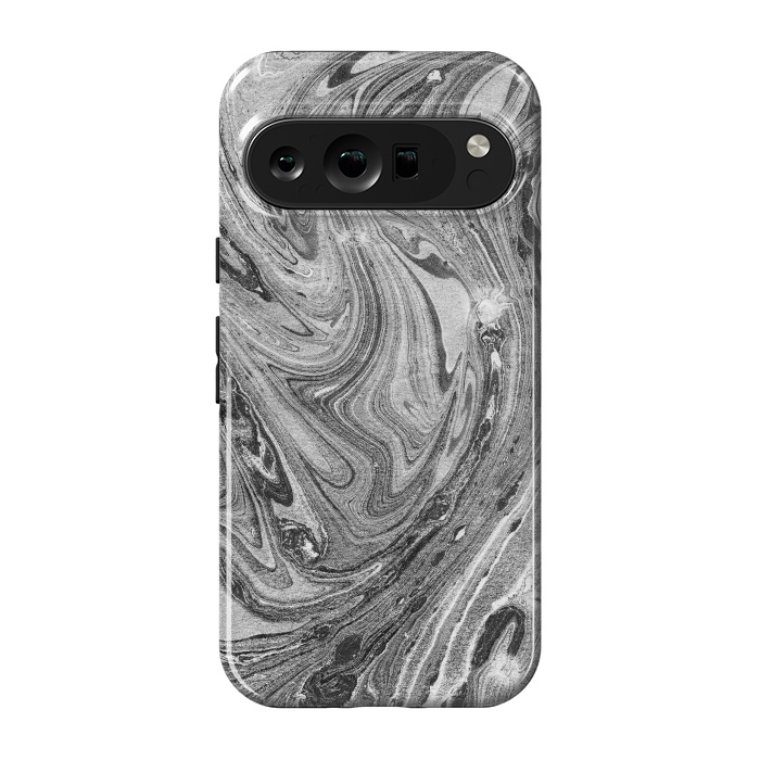 Pixel 9 pro StrongFit Dark grey marble swirl by Oana 