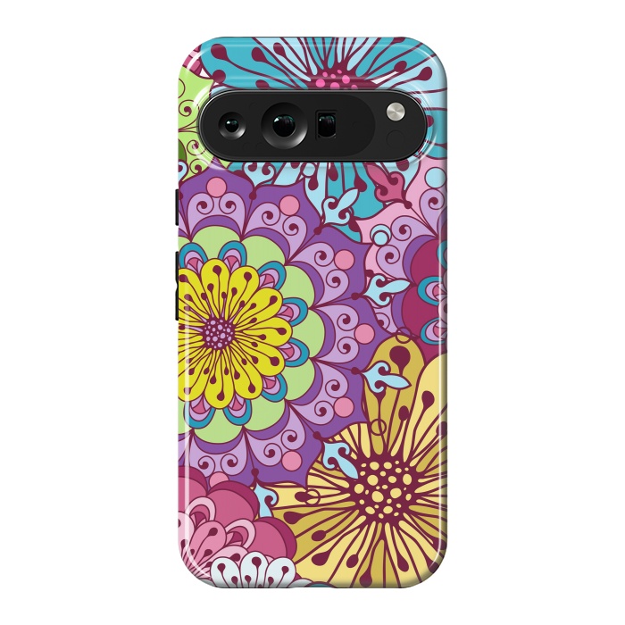 Pixel 9 Pro XL StrongFit Brightly Colored Flowers by ArtsCase