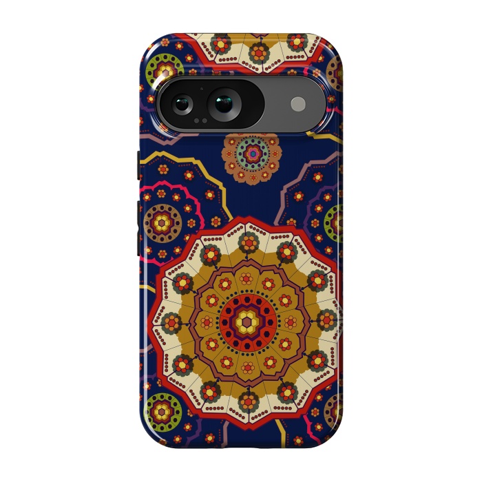 Pixel 9 StrongFit Mandala with Blue Background by ArtsCase