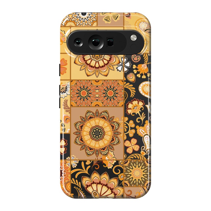 Pixel 9 Pro XL StrongFit Patchwork with Paisley and Mandala in Colorful by ArtsCase