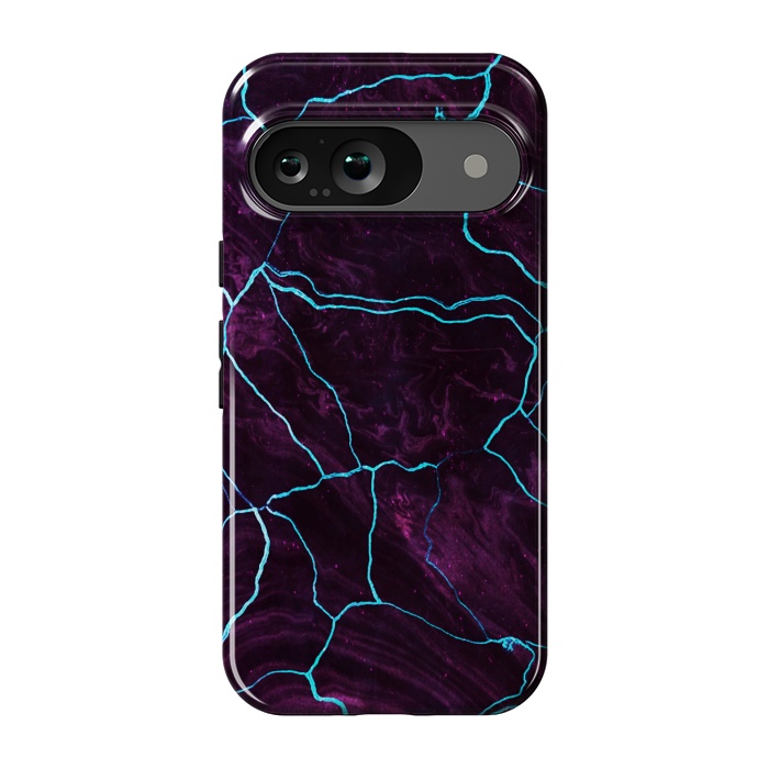 Pixel 9 StrongFit Metallic dark purple marble by Oana 