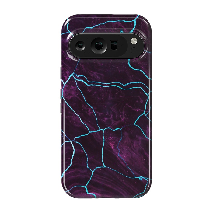 Pixel 9 pro StrongFit Metallic dark purple marble by Oana 