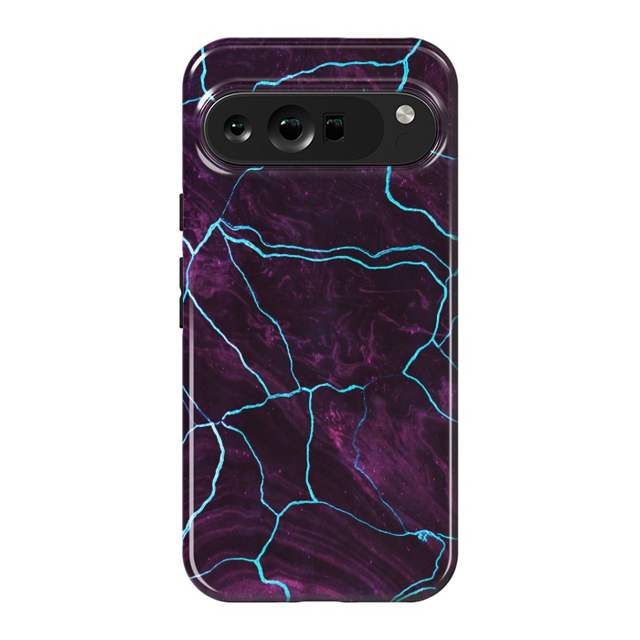 Pixel 9 Pro XL StrongFit Metallic dark purple marble by Oana 