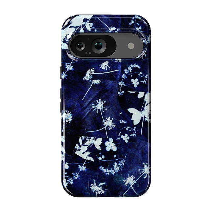 Pixel 9 StrongFit Pressed flowers indigo cyanotype by Oana 