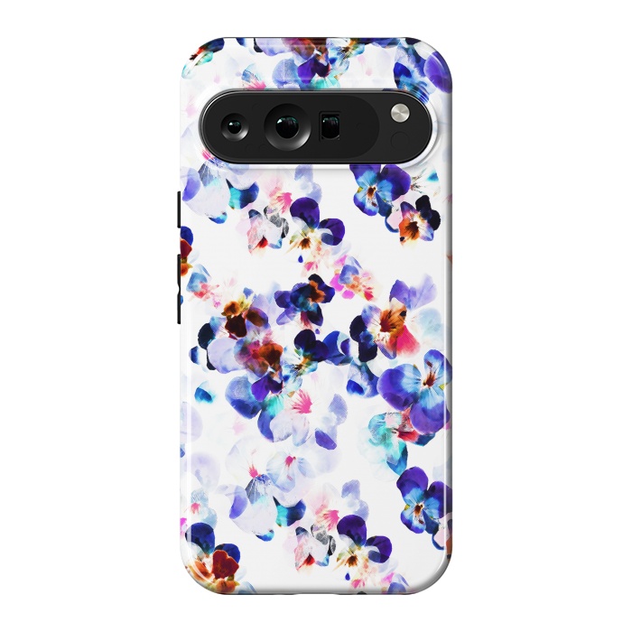 Pixel 9 Pro XL StrongFit Blue purple pansy petals by Oana 