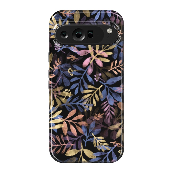 Pixel 9 Pro XL StrongFit colorful branches on a black background by Alena Ganzhela