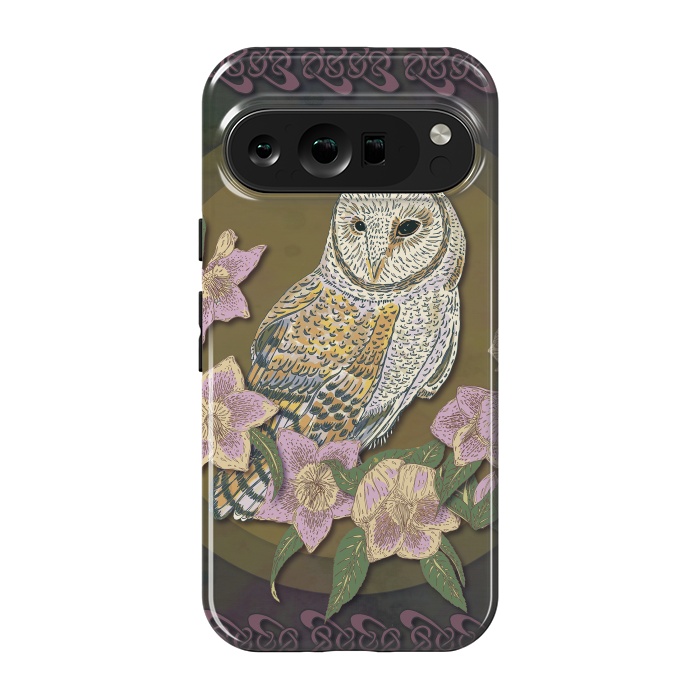 Pixel 9 pro StrongFit Owl & Hellebore by Lotti Brown