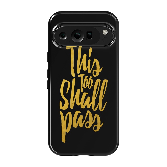 Pixel 9 pro StrongFit This Too Shall Pass Gold by Majoih