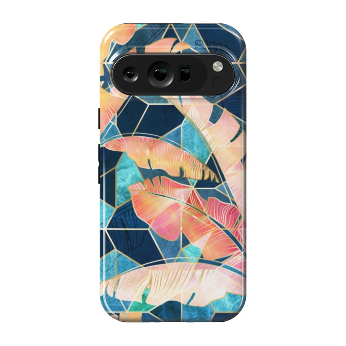 Pixel 9 pro StrongFit Marbled Topical Sunset by gingerlique