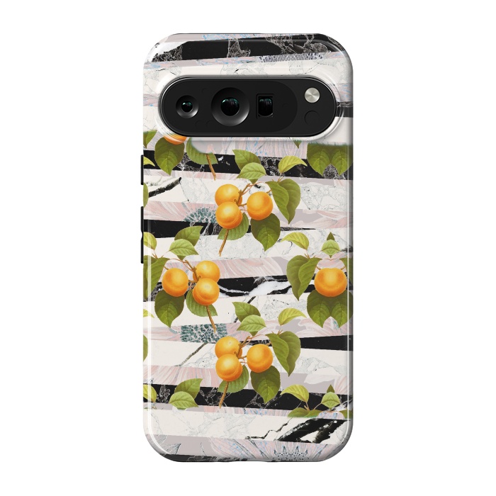 Pixel 9 pro StrongFit Colorful peaches and marble stripes by Oana 