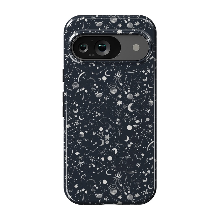 Pixel 9 StrongFit Planets Galaxy Constellations Dark by Ninola Design