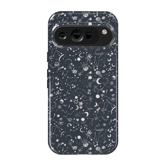 Pixel 9 pro StrongFit Planets Galaxy Constellations Dark by Ninola Design