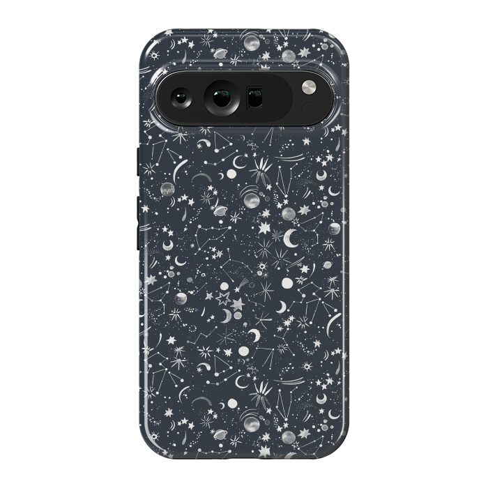 Pixel 9 Pro XL StrongFit Planets Galaxy Constellations Dark by Ninola Design