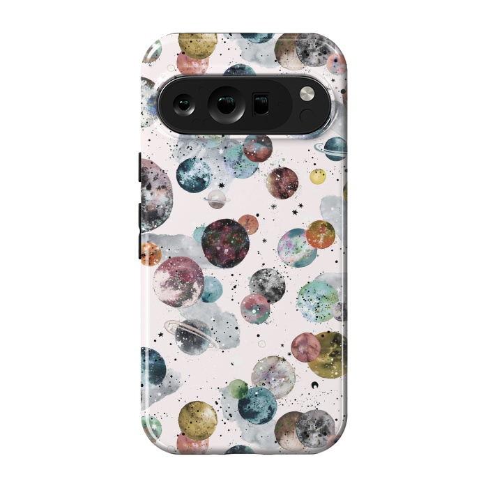 Pixel 9 pro StrongFit Cosmic Planets and Constellations Multicolored by Ninola Design