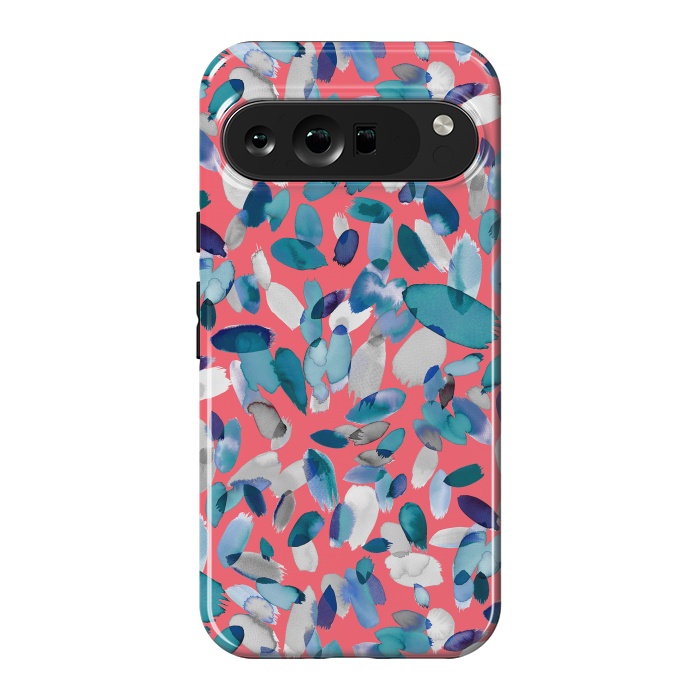 Pixel 9 Pro XL StrongFit Abstract Petal Stains Colorful Red Blue by Ninola Design