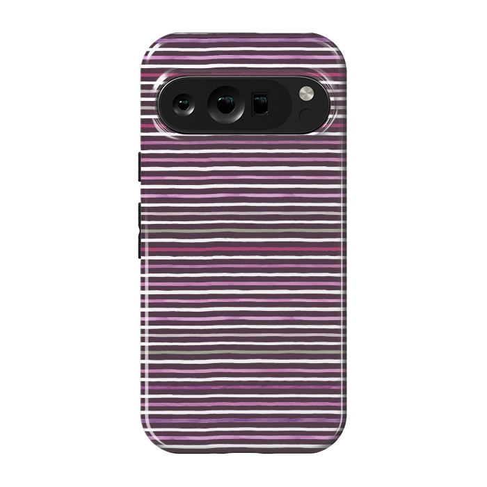 Pixel 9 pro StrongFit Marker Stripes Lines Purple Dark Pink by Ninola Design