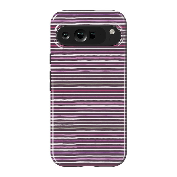 Pixel 9 Pro XL StrongFit Marker Stripes Lines Purple Dark Pink by Ninola Design