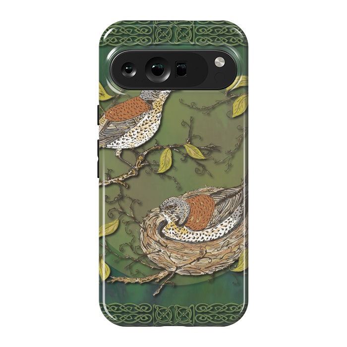 Pixel 9 Pro XL StrongFit Nesting Birds Fieldfares by Lotti Brown