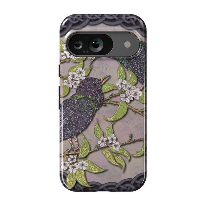 Pixel 9 StrongFit Celtic Starlings in Blossom by Lotti Brown