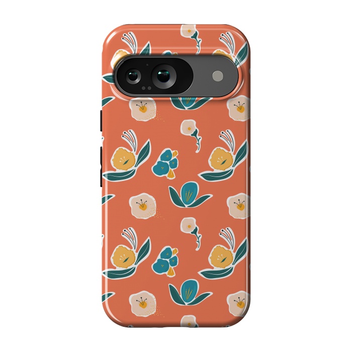 Pixel 9 StrongFit Coral Floral by Kimberly Senn | Senn & Sons