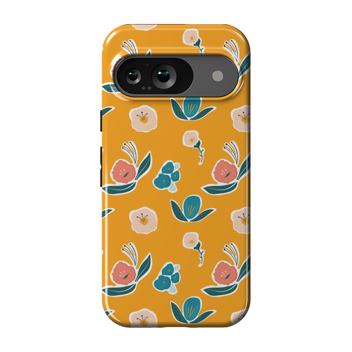 Pixel 9 StrongFit Gold Floral by Kimberly Senn | Senn & Sons