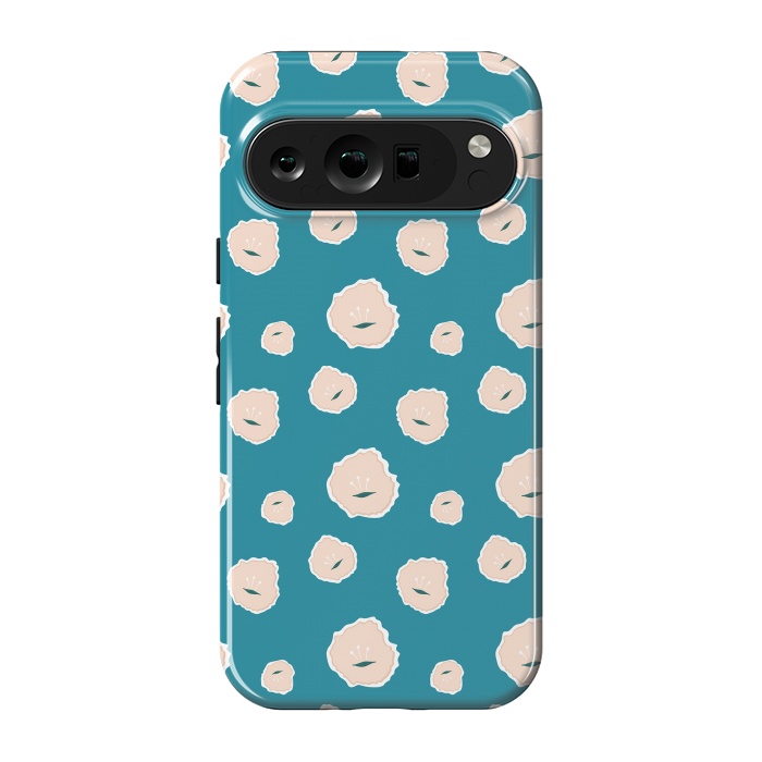 Pixel 9 pro StrongFit Teal Floral by Kimberly Senn | Senn & Sons