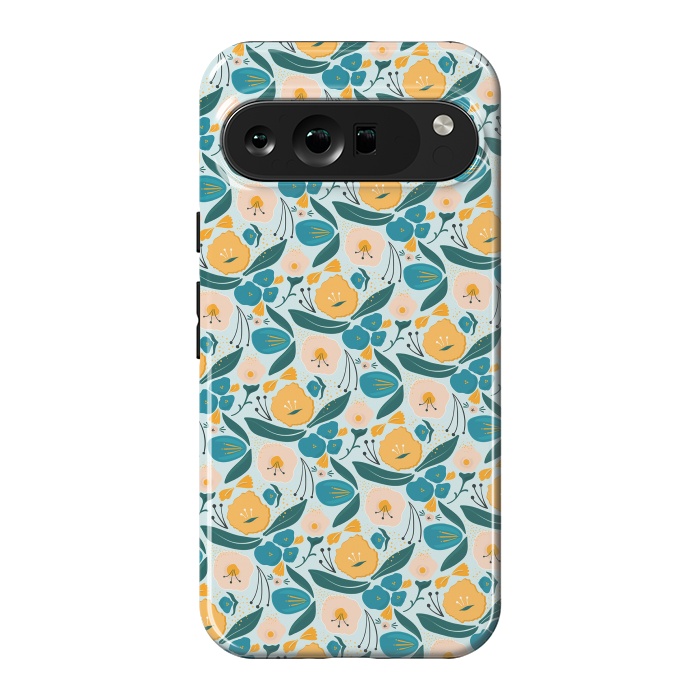 Pixel 9 Pro XL StrongFit Light Blue Garden by Kimberly Senn | Senn & Sons