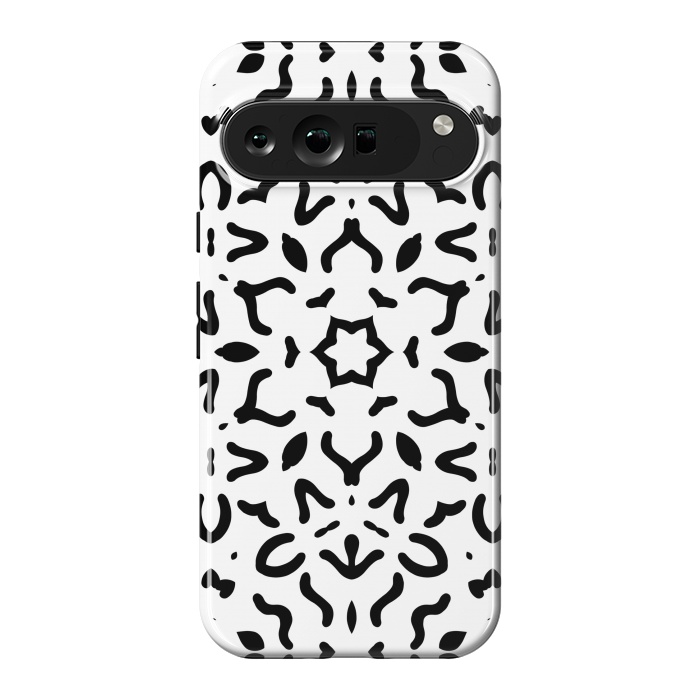 Pixel 9 Pro XL StrongFit Black Kaleidoscope Mandala by Creativeaxle