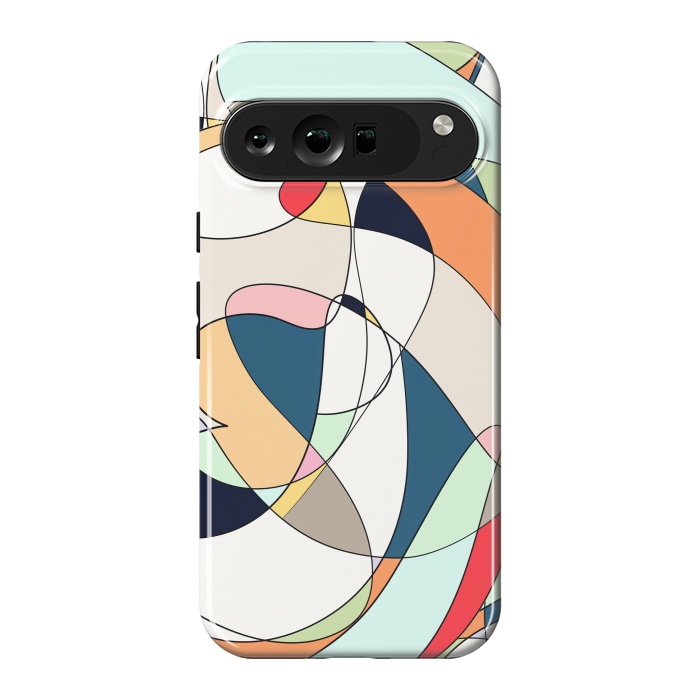 Pixel 9 Pro XL StrongFit Modern Colorful Abstract Line Art Design by InovArts