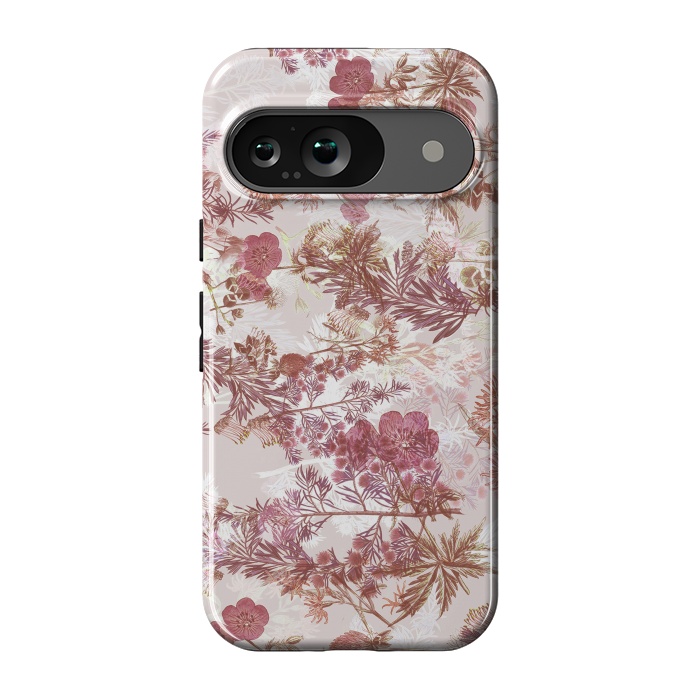 Pixel 9 StrongFit Pastel pink botanical flower garden by Oana 