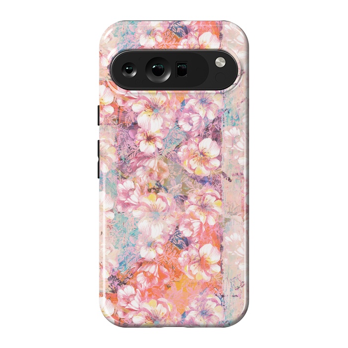 Pixel 9 Pro XL StrongFit Pink peach painted rose petals by Oana 