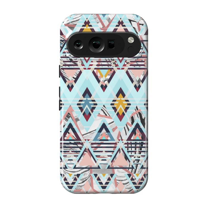 Pixel 9 pro StrongFit Colorful brushed tribal triangles by Oana 