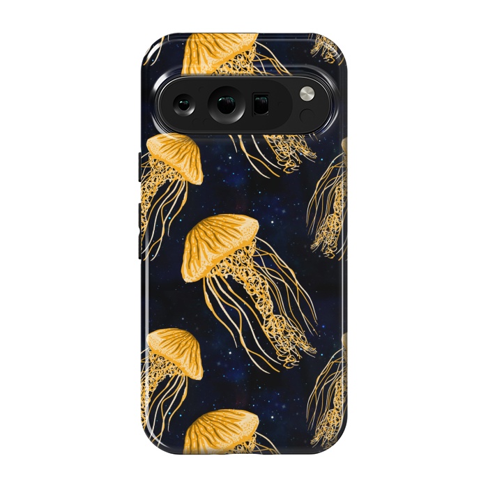 Pixel 9 pro StrongFit Galaxy Jellyfish Pattern by Julie Erin Designs