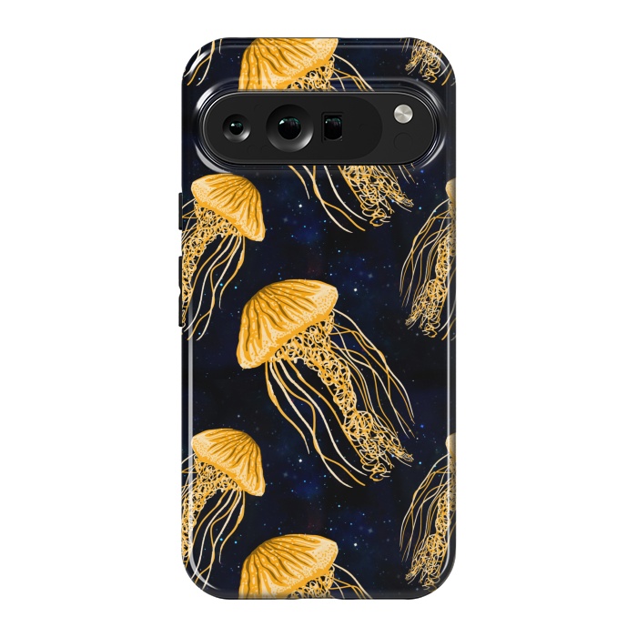 Pixel 9 Pro XL StrongFit Galaxy Jellyfish Pattern by Julie Erin Designs