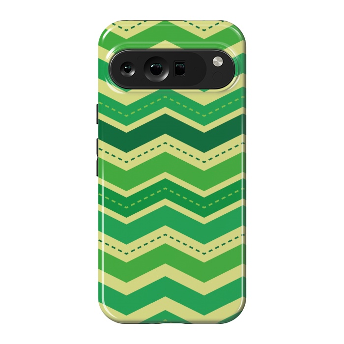 Pixel 9 Pro XL StrongFit zig zag green pattern 2 by MALLIKA