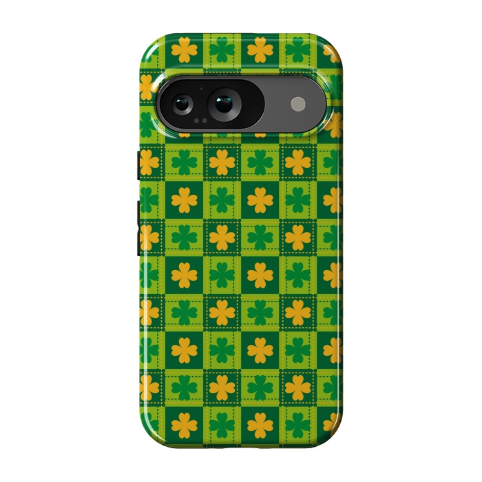 Pixel 9 StrongFit YELLOW GREEN LEAVES PATTERN by MALLIKA