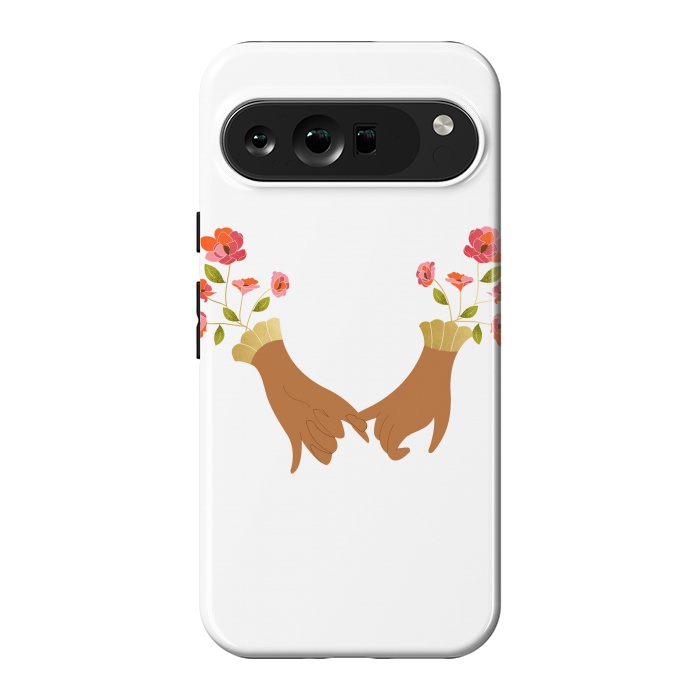 Pixel 9 Pro XL StrongFit I Pinky Promise | Valentine's Day Love Friendship | Floral Botanical Join Hands Forever by Uma Prabhakar Gokhale