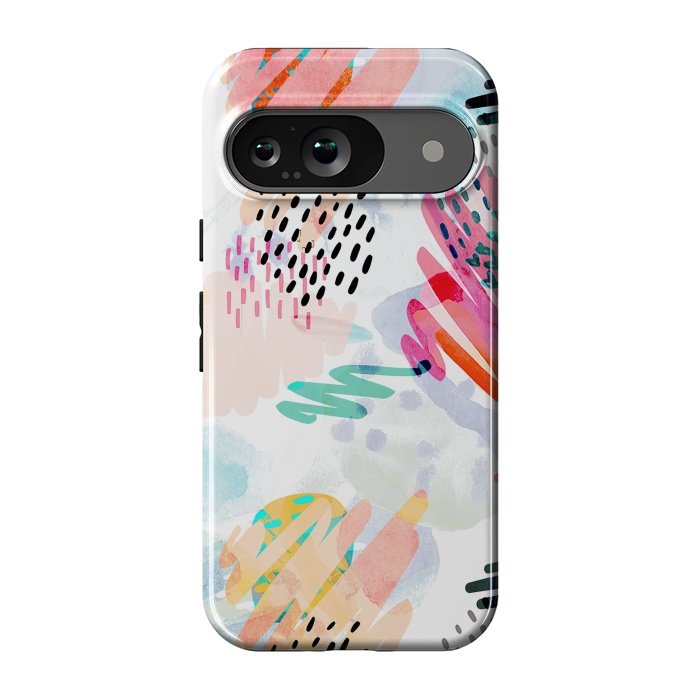 Pixel 9 StrongFit Playful paint splats and brushed doodles by Oana 