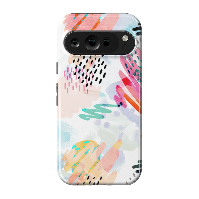 Pixel 9 pro StrongFit Playful paint splats and brushed doodles by Oana 