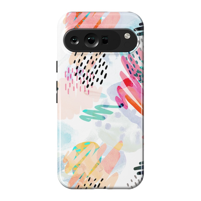 Pixel 9 Pro XL StrongFit Playful paint splats and brushed doodles by Oana 