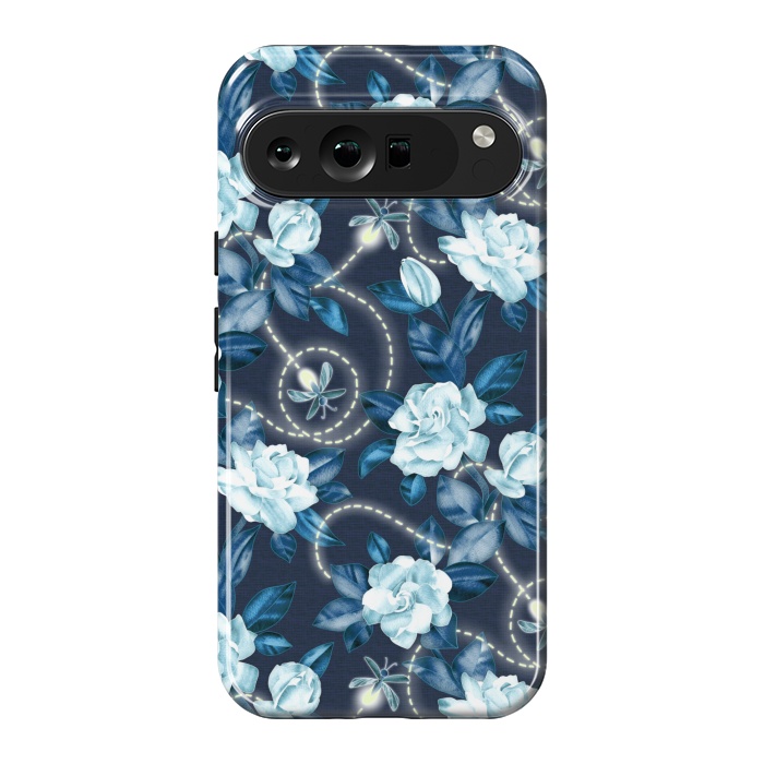 Pixel 9 Pro XL StrongFit Midnight Sparkles - fireflies and flowers by Micklyn Le Feuvre