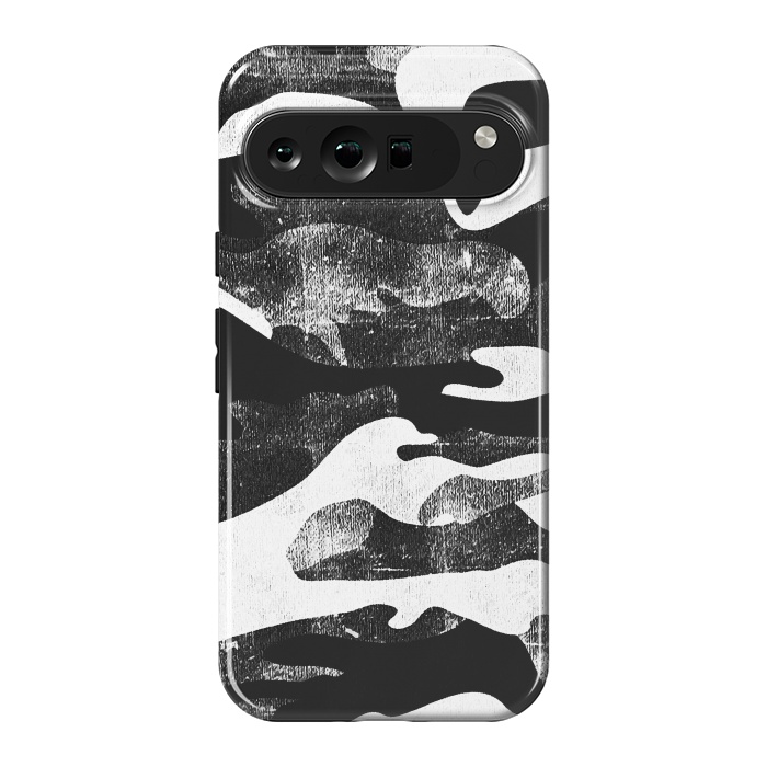 Pixel 9 Pro XL StrongFit Textured grunge monochrome camouflage by Oana 