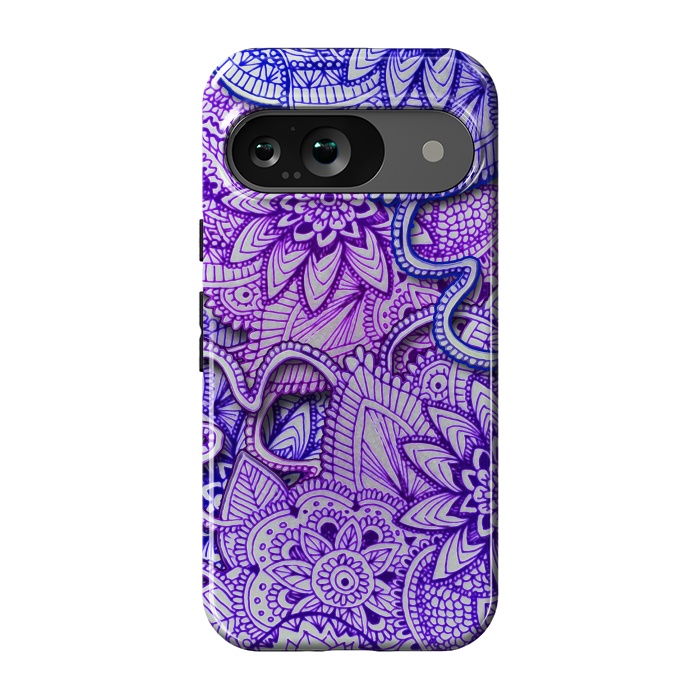 Pixel 9 StrongFit Floral Doodle G582 by Medusa GraphicArt