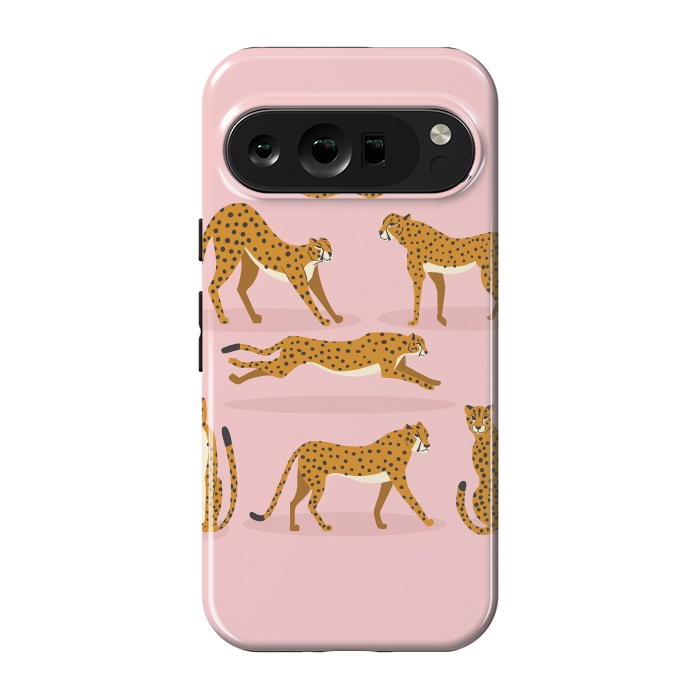 Pixel 9 pro StrongFit Cheetahs on pink  by Jelena Obradovic