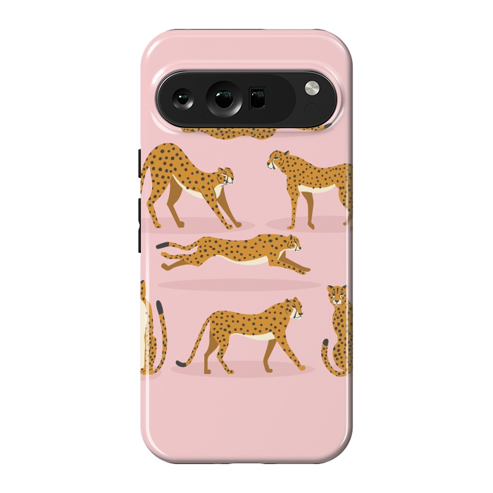 Pixel 9 Pro XL StrongFit Cheetahs on pink  by Jelena Obradovic